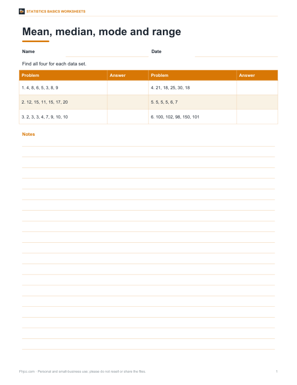 Preview of Printable Averages Practice Worksheet
